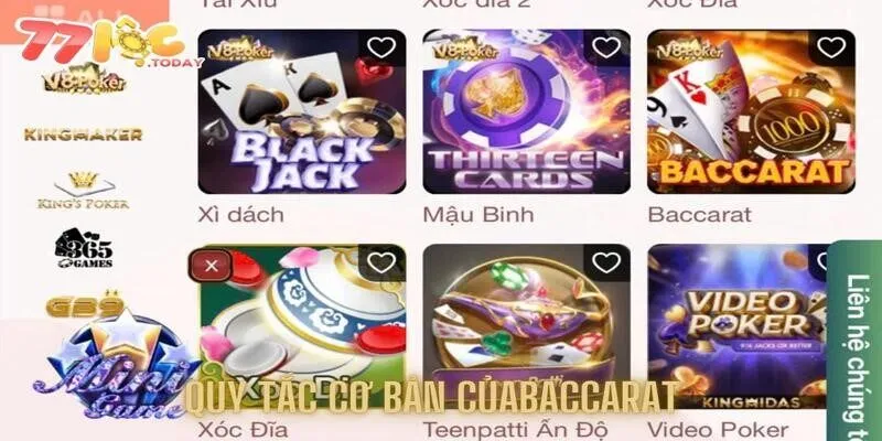Baccarat - Bộ Môn Chất Lượng Nhất Trong Giới Live Casino 3 Một số quy tắc trong game bài casino 77loc